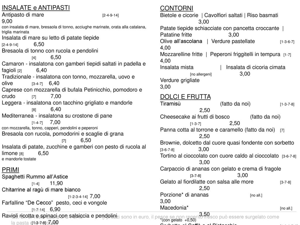 CONTORNI INSALATE E ANTIPASTI DOLCI E FRUTTA PRIMI SECONDI PIATTI Ppt